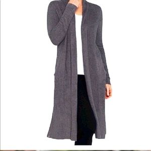 Barefoot Dreams long cardigan, grey, size Small